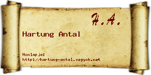 Hartung Antal névjegykártya